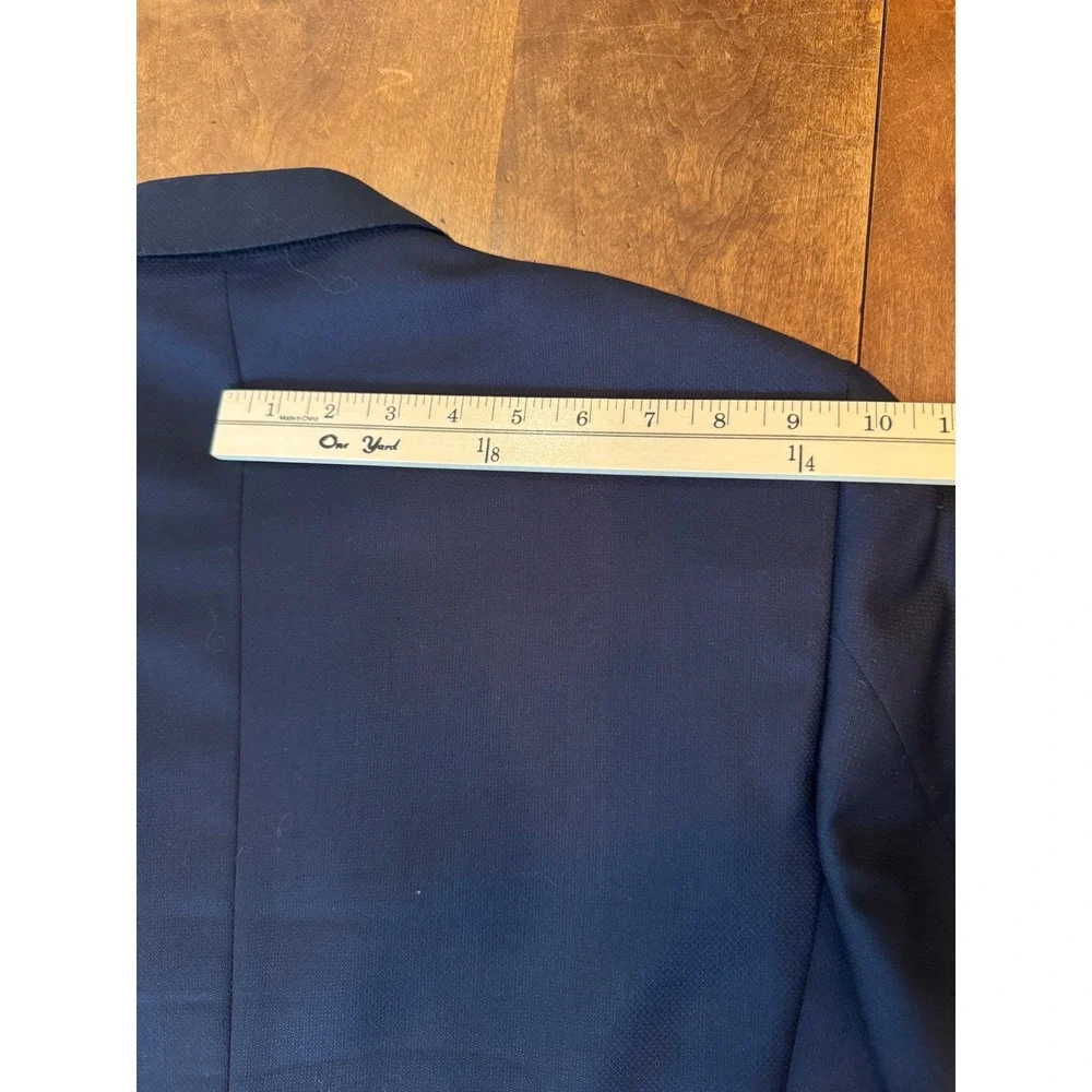Saks Fifth Avenue Blazer Men Navy Blue Ermenegildo Zegna Cloth Made in Italy 42T